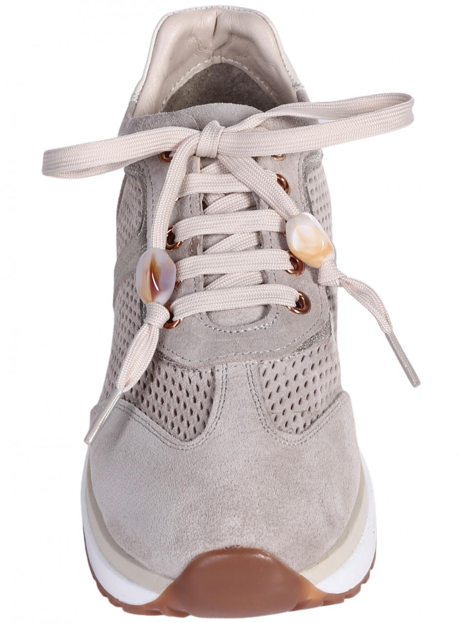 Ежедневни дамски обувки от естествена кожа с декоративни елементи в бежово 3AT-26290 beige