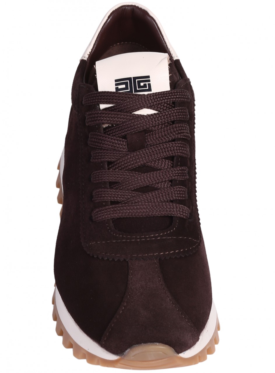 Ежедневни дамски обувки от естествен велур и естествена кожа в кафяво 3AT-26294 brown