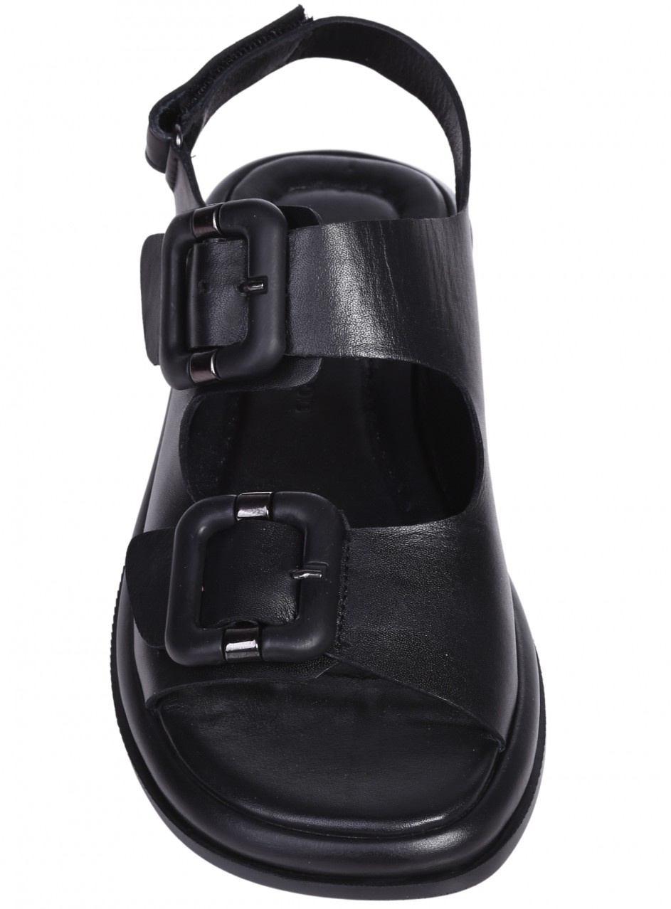 Ежедневни дамски сандали от естествена кожа в черно 4AT-26233 black