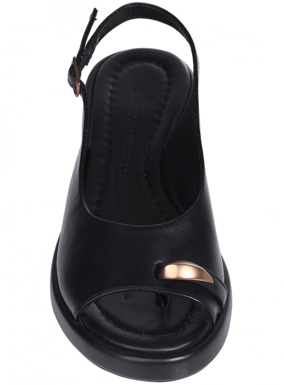 Ежедневни дамски сандали от естествена кожа, в черно 4AT-26239 black