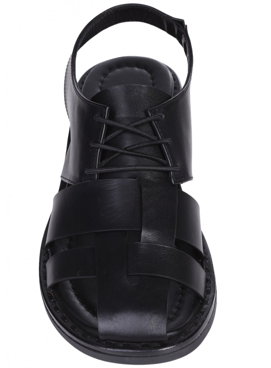Ежедневни дамски сандали от естествена кожа в черно 4AT-26242 black