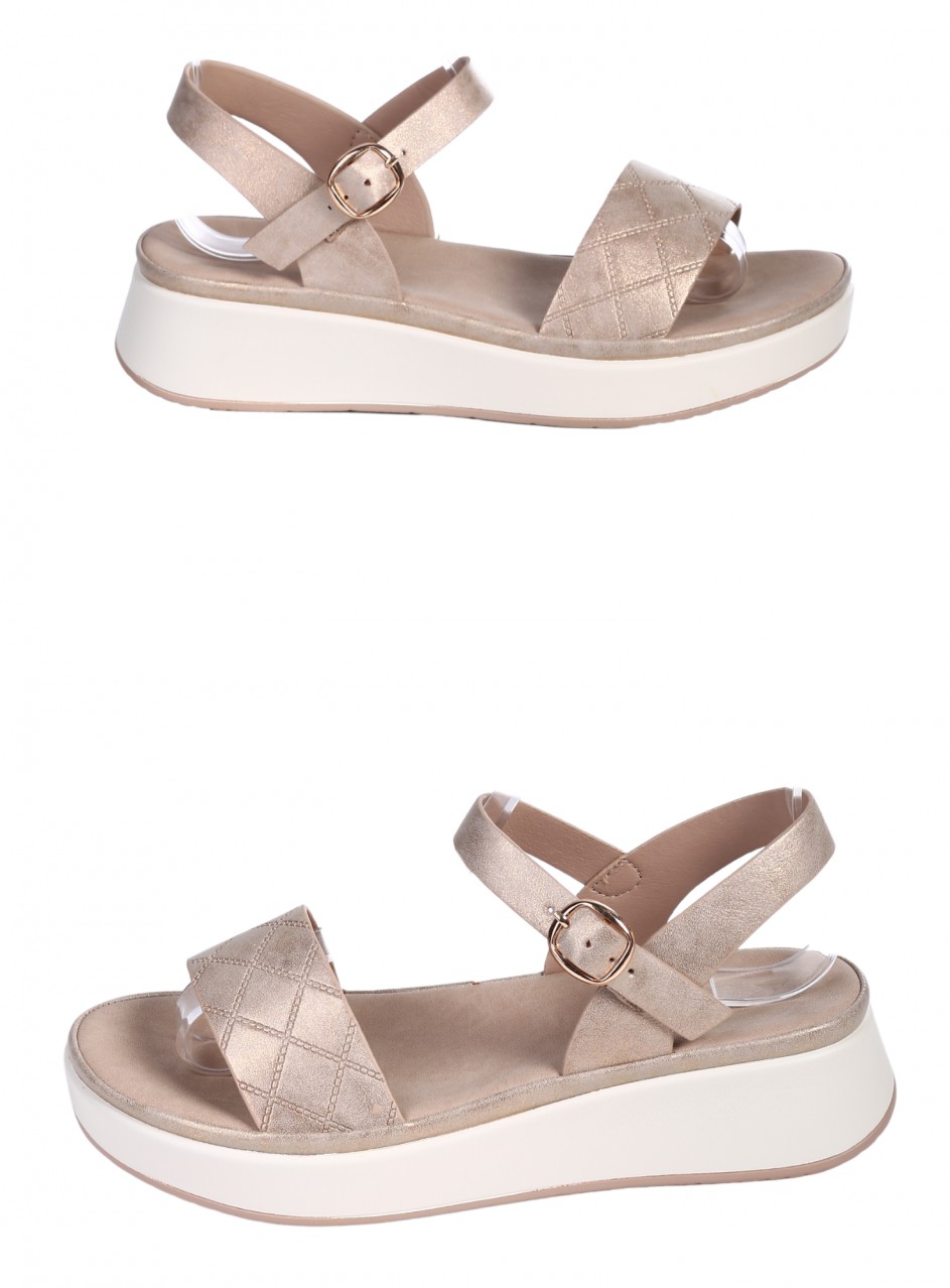 Ежедневни дамски сандали в бежов/златист цвят 4H-26091 (25165) beige