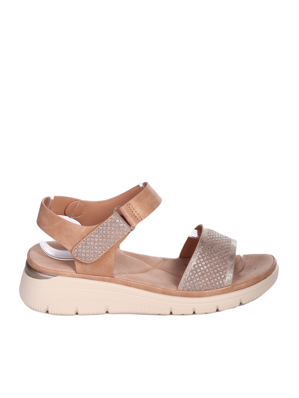 Ежедневни дамски сандали в цвят камел 4H-26095 camel