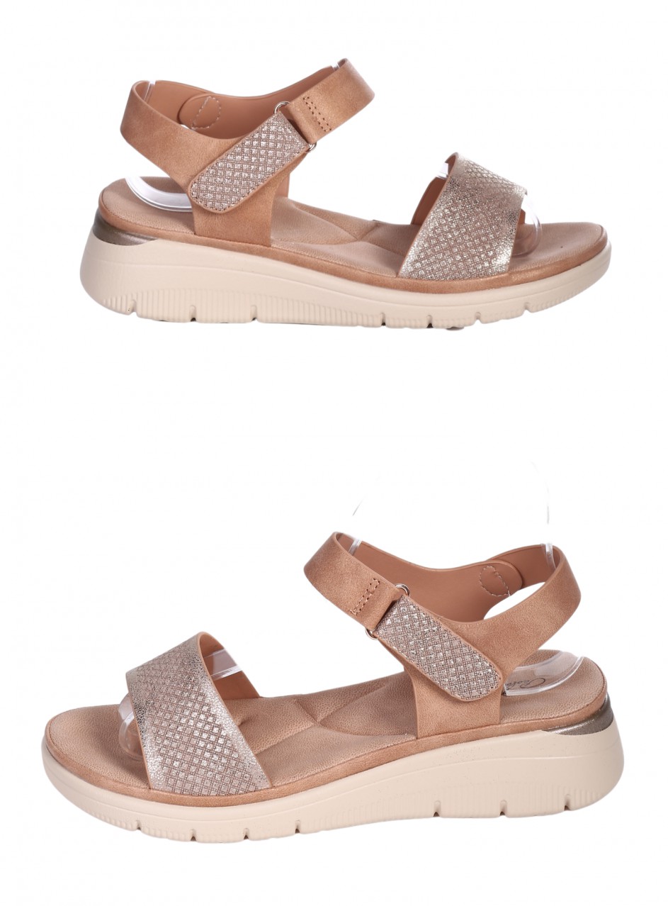 Ежедневни дамски сандали в цвят камел 4H-26095 camel