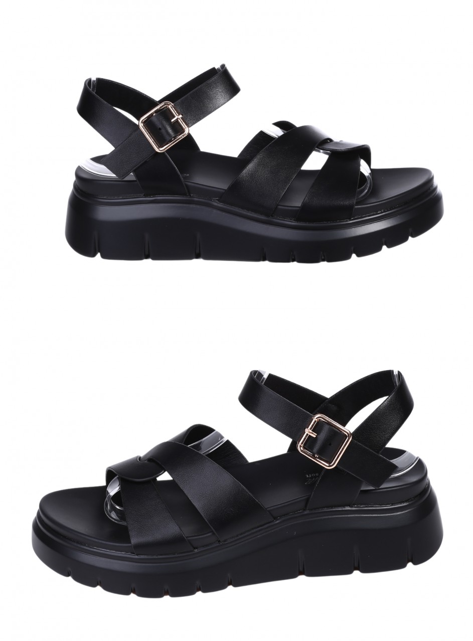 Ежедневни дамски сандали на платформа в черен цвят 4H-26097 black