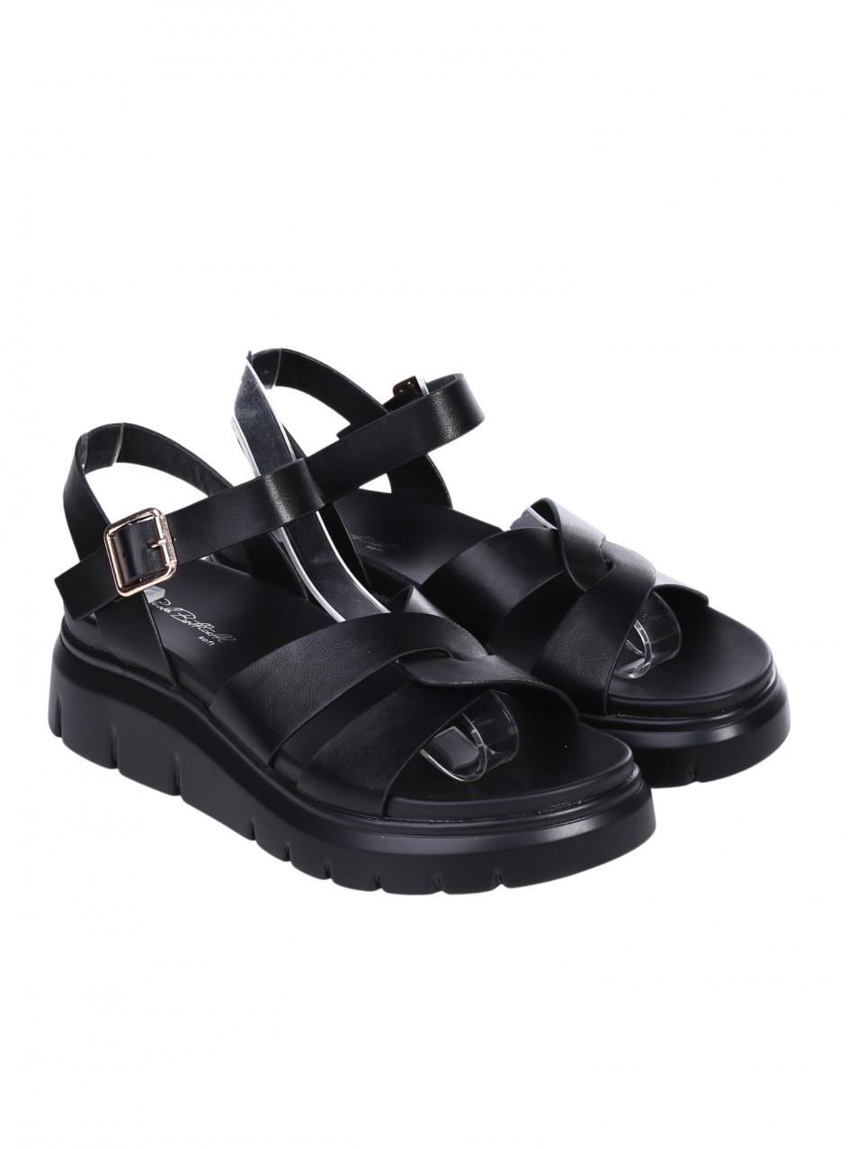 Ежедневни дамски сандали на платформа в черен цвят 4H-26097 black