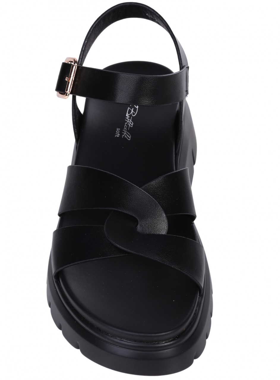 Ежедневни дамски сандали на платформа в черен цвят 4H-26097 black