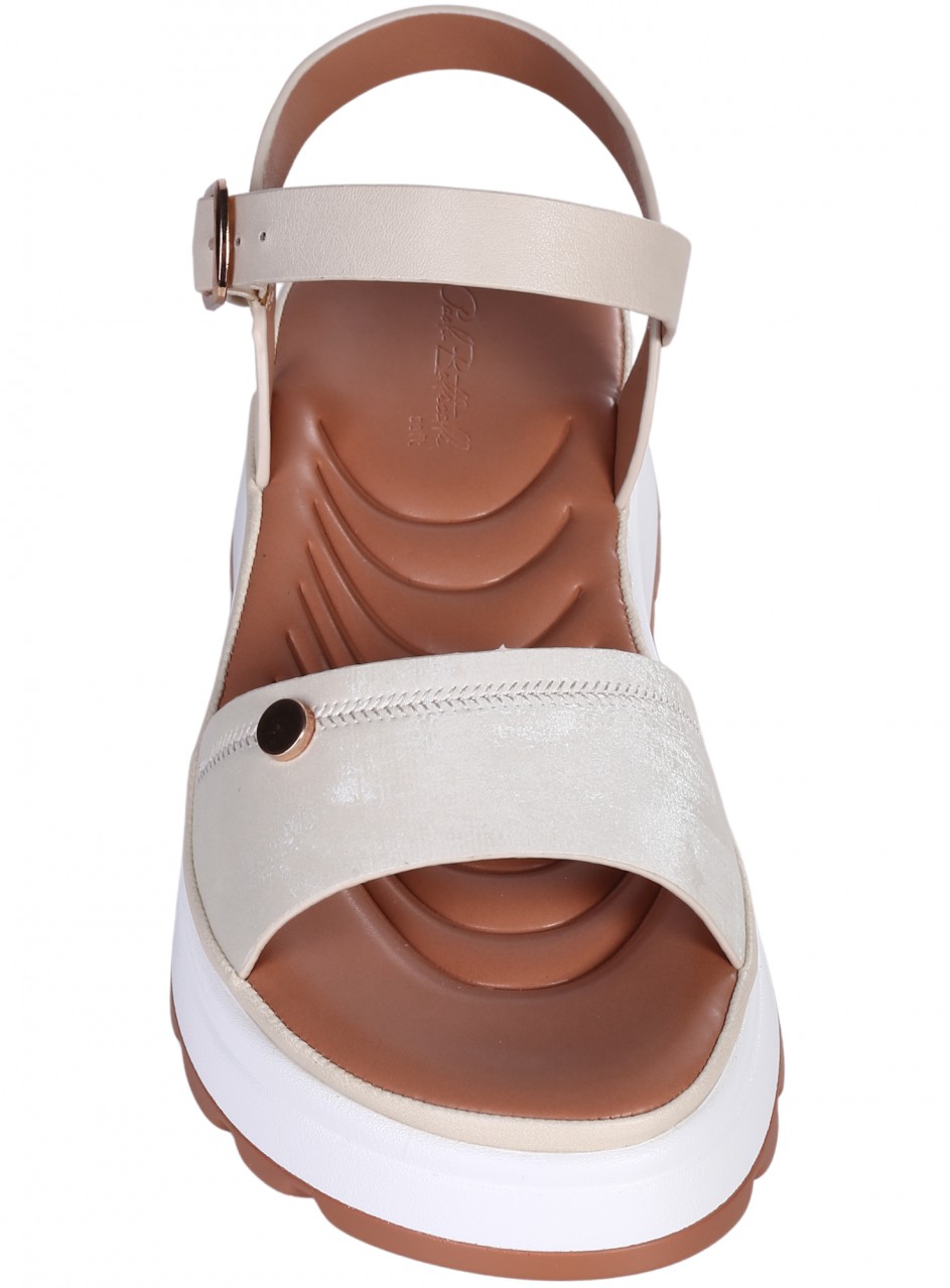 Ежедневни дамски сандали на платформа в бежов цвят 4H-26101 beige