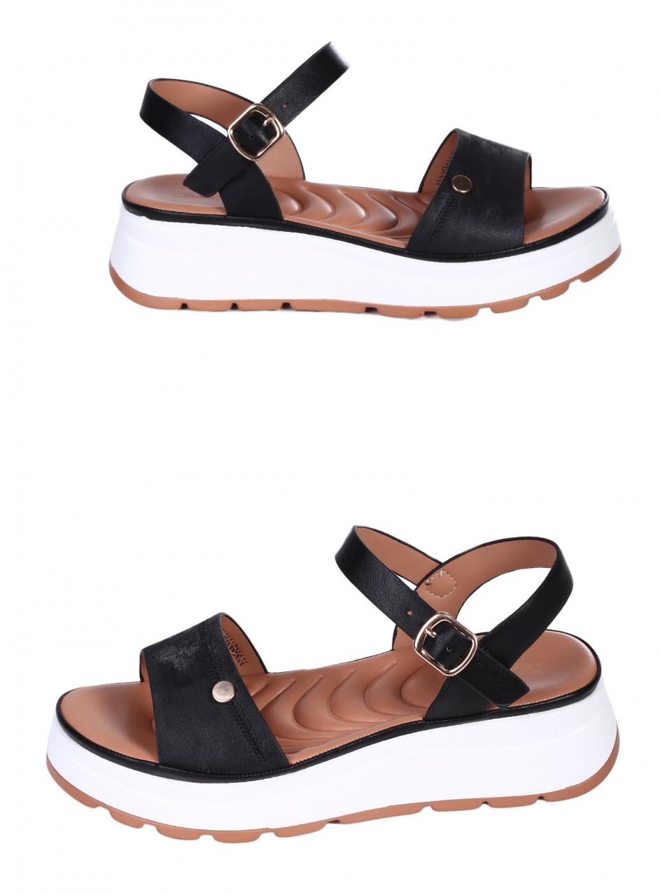 Ежедневни дамски сандали на платформа в черен цвят 4H-26101 black