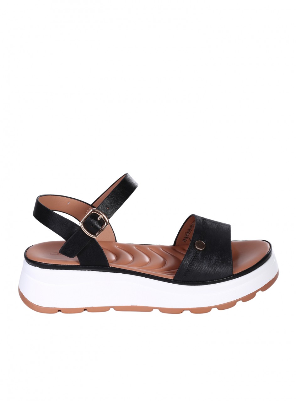 Ежедневни дамски сандали на платформа в черен цвят 4H-26101 black