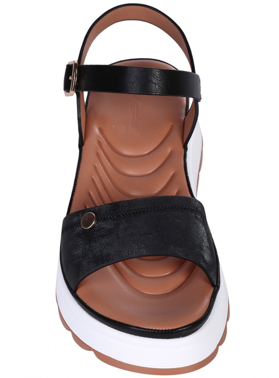 Ежедневни дамски сандали на платформа в черен цвят 4H-26101 black