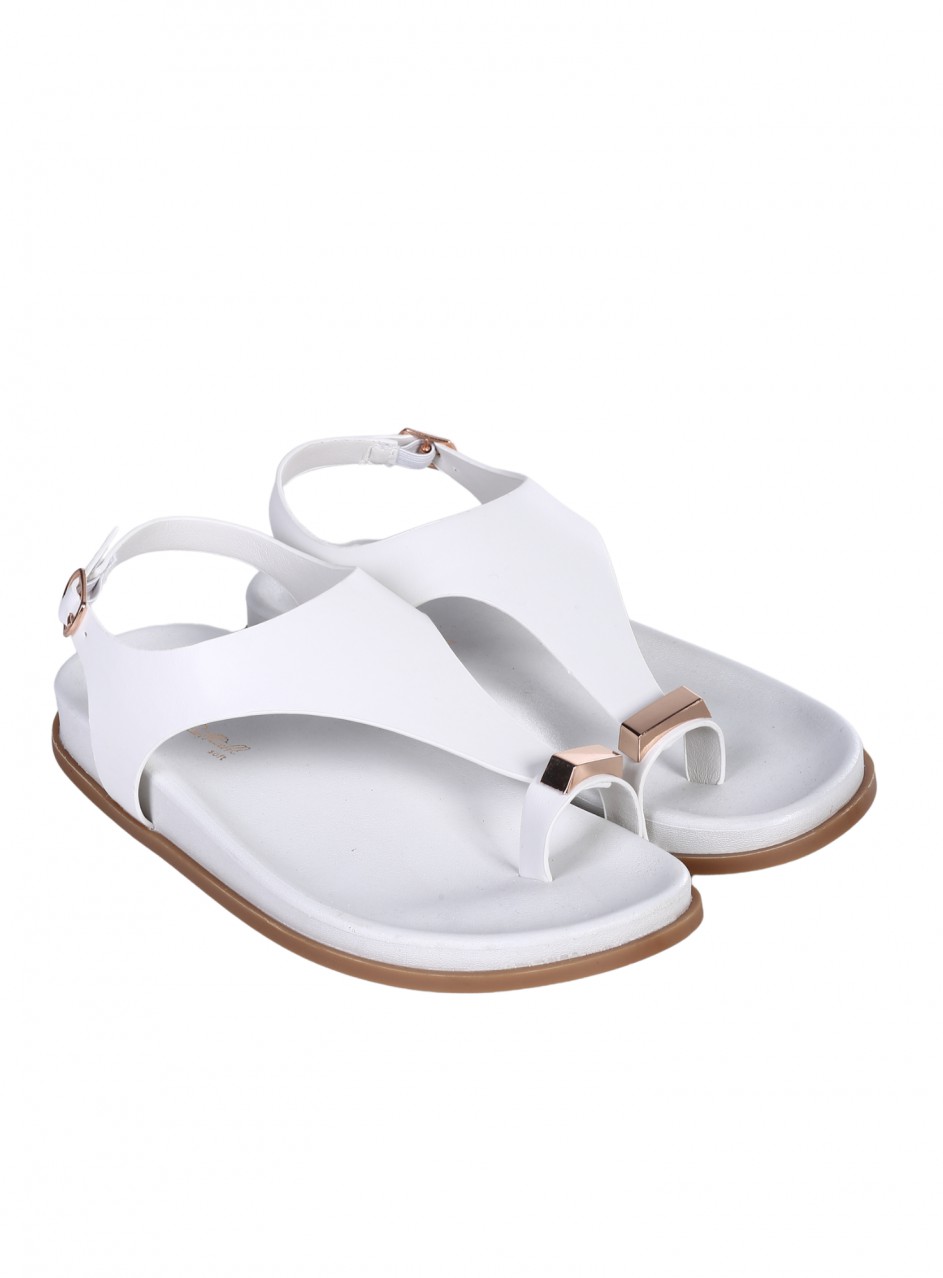 Ежедневни дамски сандали в бял цвят 4H-26116 white