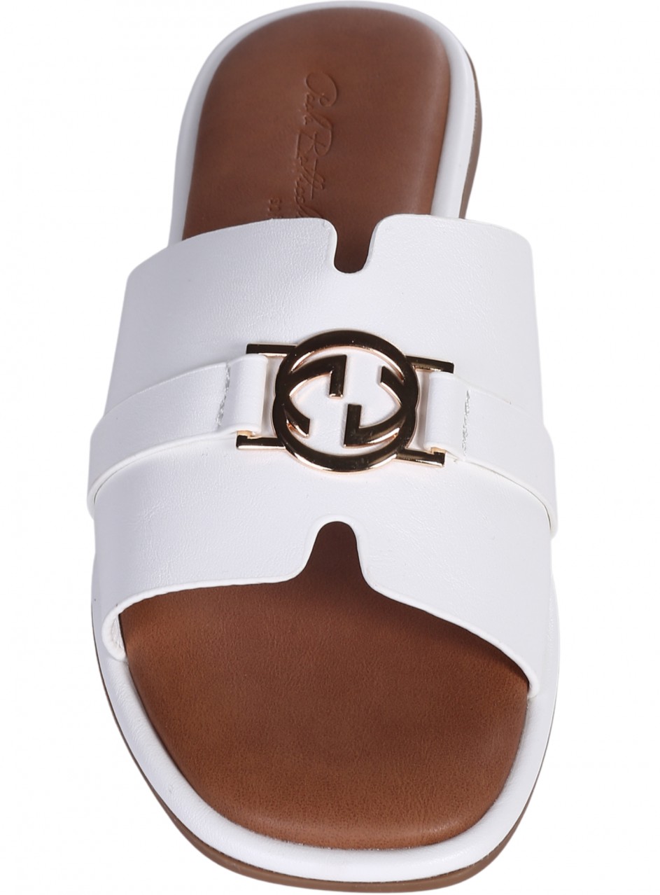 Ежедневни дамски чехли в бяло  5H-26098 white