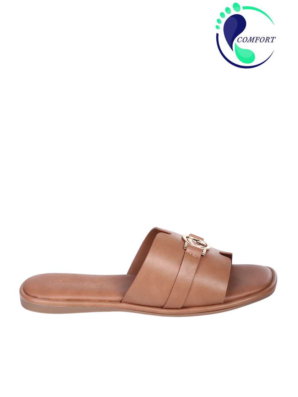 Ежедневни дамски чехли в камел 5H-26098 camel