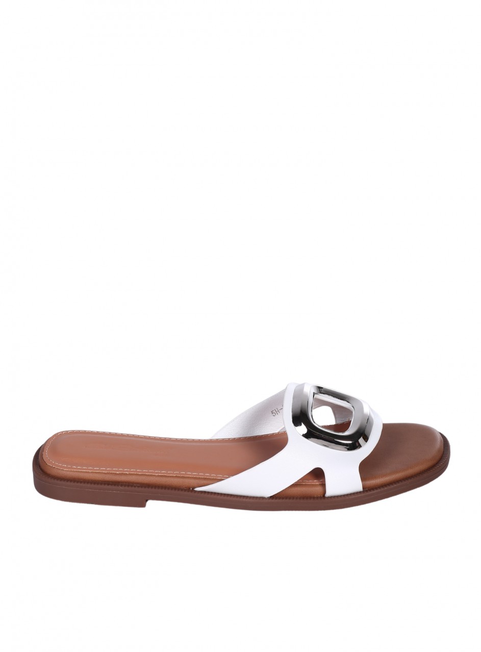 Ежедневни дамски чехли в бяло 5H-26105 white