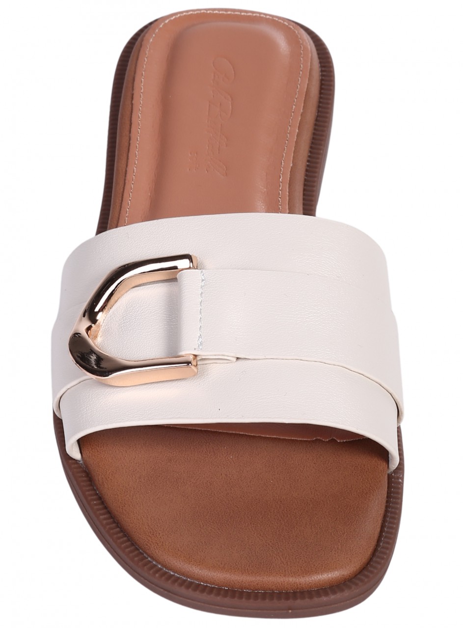 Ежедневни дамски чехли в бежово 5H-26107 beige