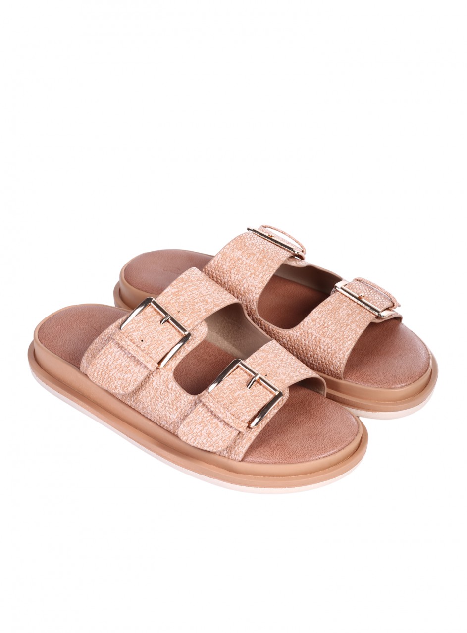 Ежедневни дамски чехли в бежово 5H-26109 beige