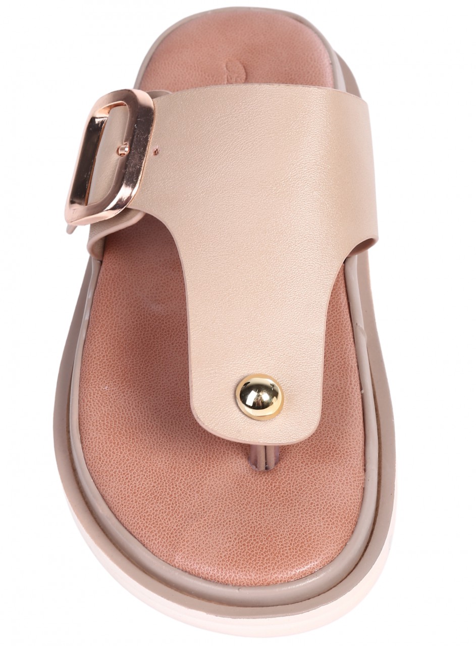 Ежедневни дамски чехли в бежово 5H-26110 beige