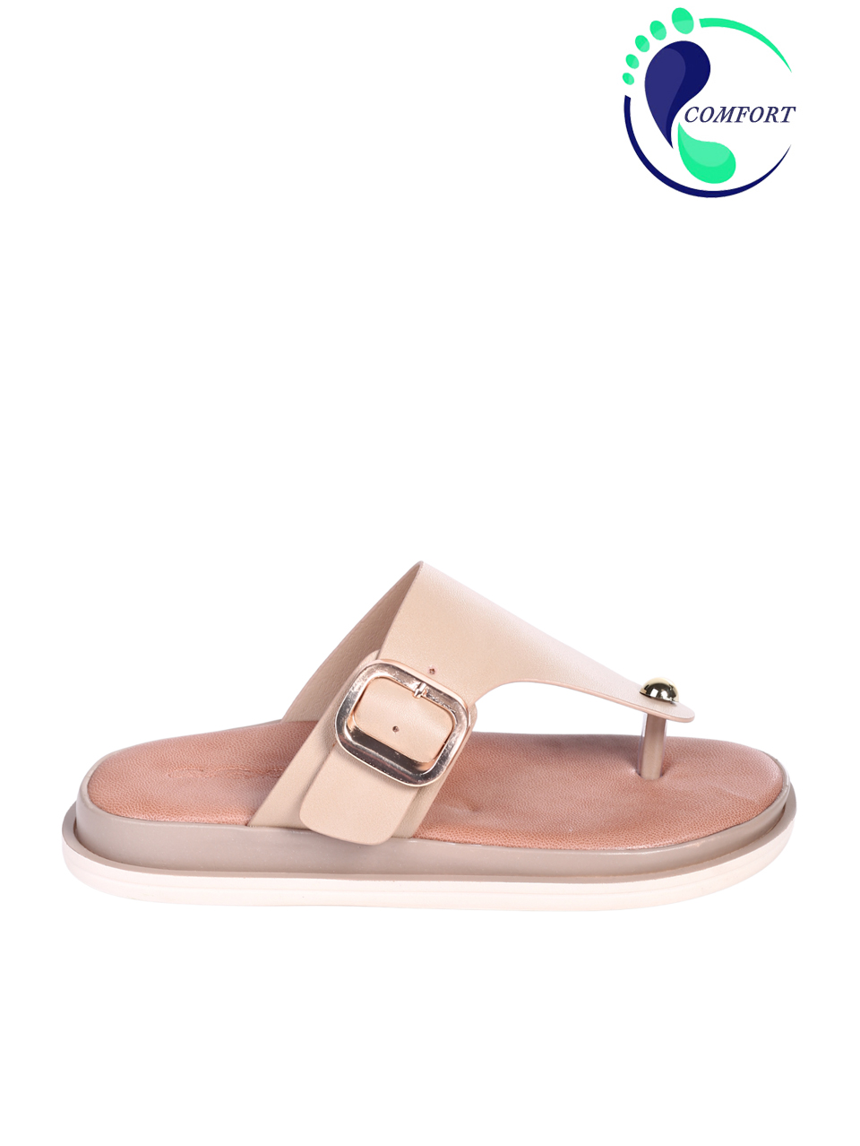 Ежедневни дамски чехли  в бежово 5H-26110 beige