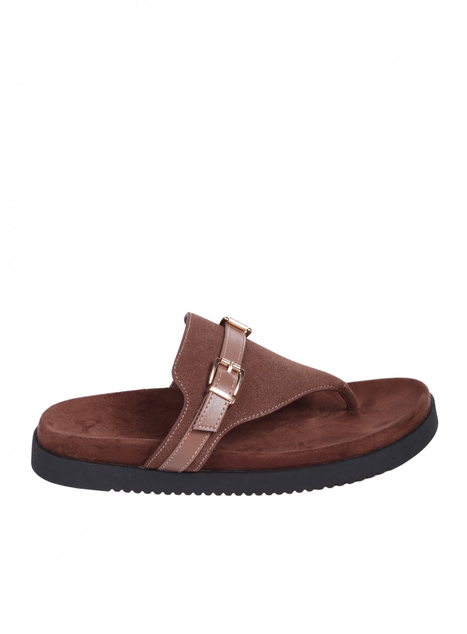 Ежедневни дамски чехли в кафяво 5H-26114 brown