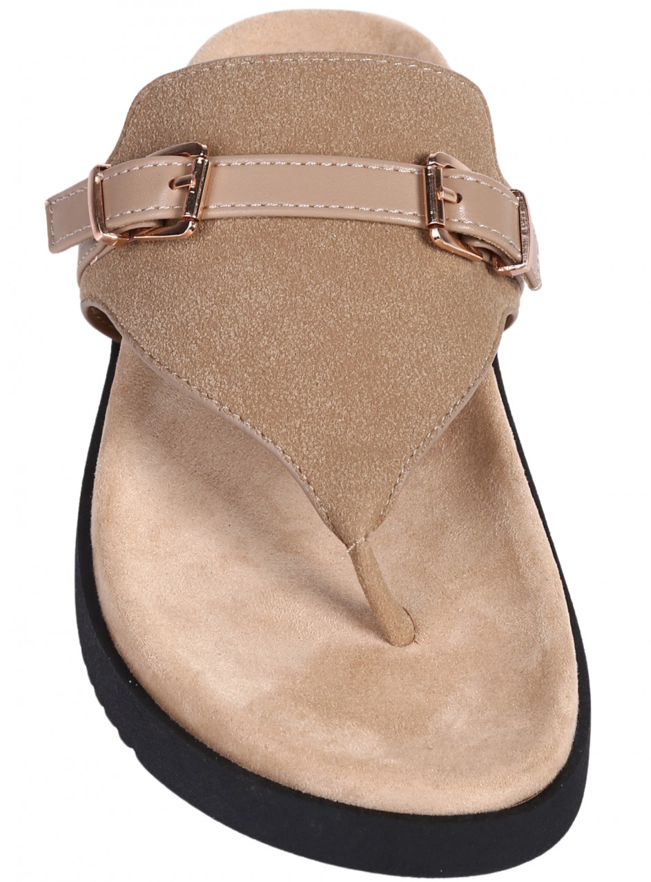 Ежедневни дамски чехли в бежово 5H-26114 khaki