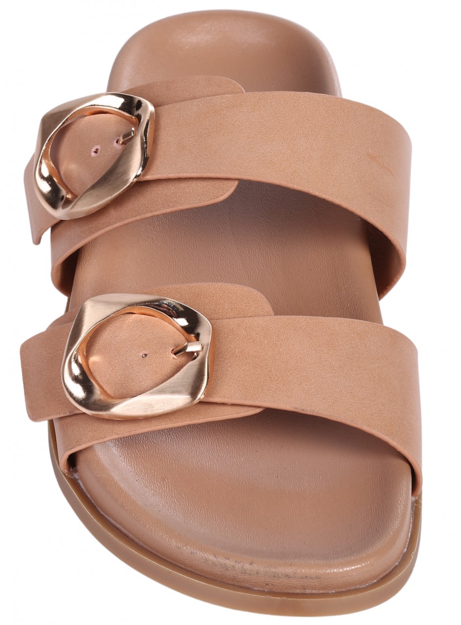 Ежедневни дамски чехли в бежово 5H-26115 beige