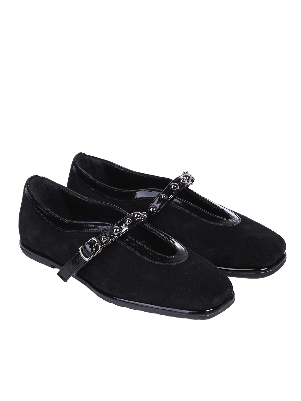 Ежедневни дамски обувки, от естествен велур в черно 3AT-26266 black