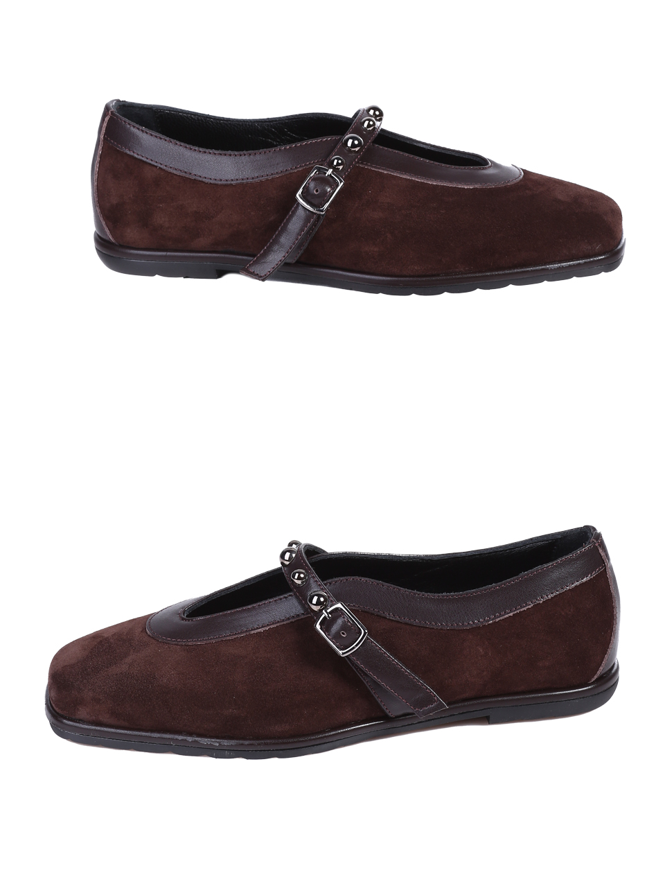 Ежедневни дамски обувки, от естествен велур в кафяво 3AT-26266 brown