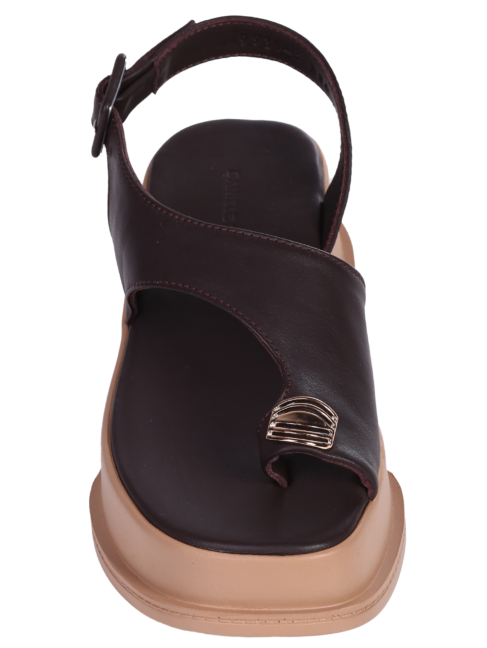 Ежедневни дамски сандали, на платформа, от естествена кожа в кафяво 4AT-26269 brown