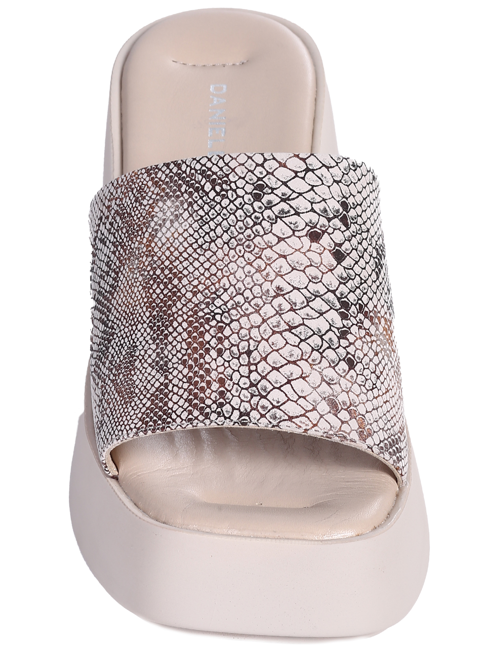 Ежедневни дамски чехли от естествен велур в бежово 5AT-26270 beige