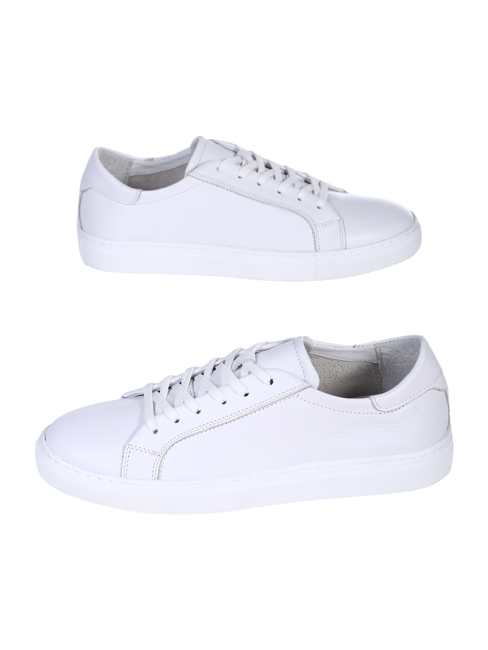 Ежедневни мъжки обувки от естествена кожа в бяло 7AT-26297(25352) white