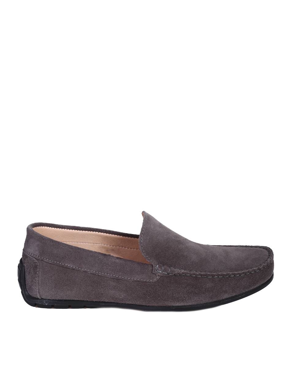 Ежедневни мъжки обувки от естествен велур в сиво 7AT-26299(25355) taupe