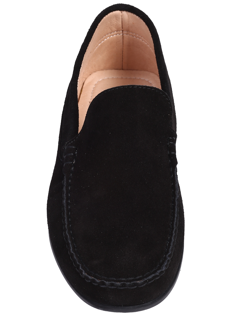 Ежедневни мъжки обувки от естествен велур в черно 7AT-26299 black su