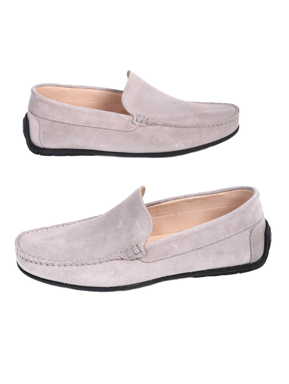 Ежедневни мъжки обувки от естествен велур в сиво 7AT-26299 minsk su