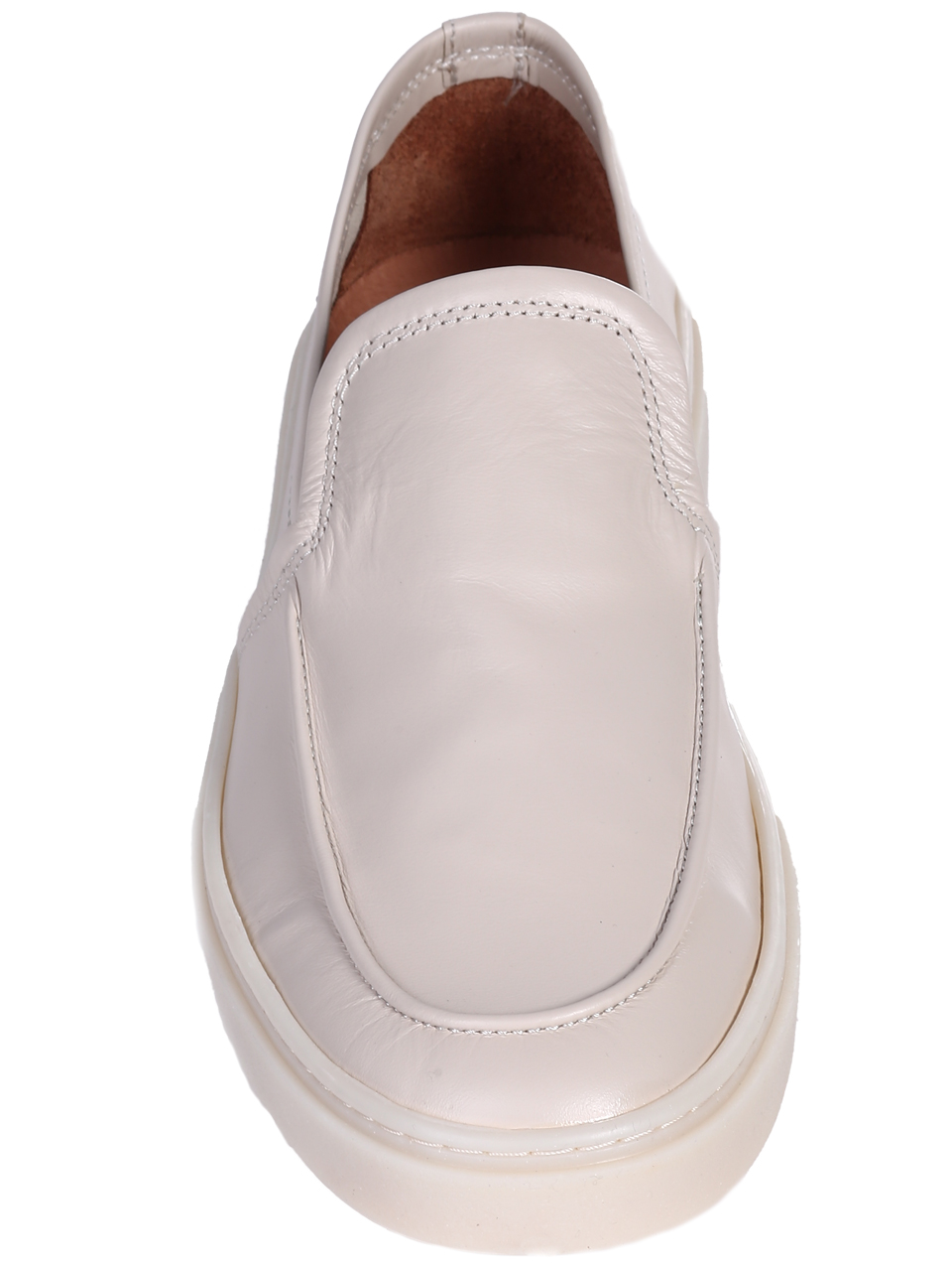 Ежедневни мъжки обувки от естествена кожа в бежово 7AT-26306 putty