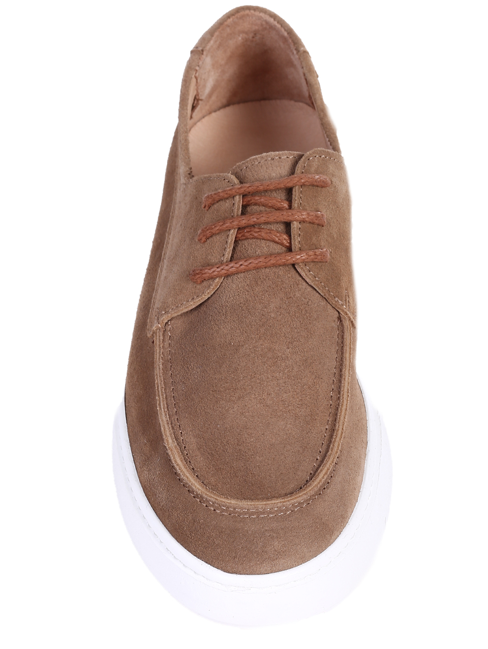 Ежедневни мъжки обувки от естествен велур в кафяво 7AT-26300(25358) rome