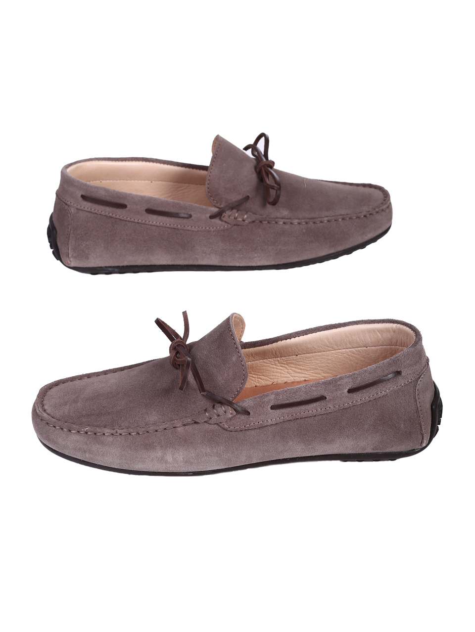 Ежедневни мъжки обувки от естествен велур в сиво 7AT-26301(25359) matilda