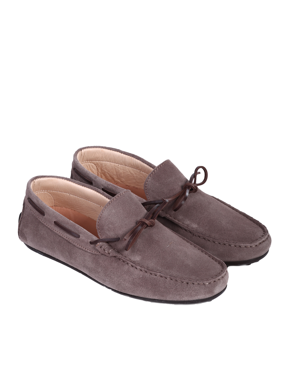 Ежедневни мъжки обувки от естествен велур в сиво 7AT-26301(25359) matilda