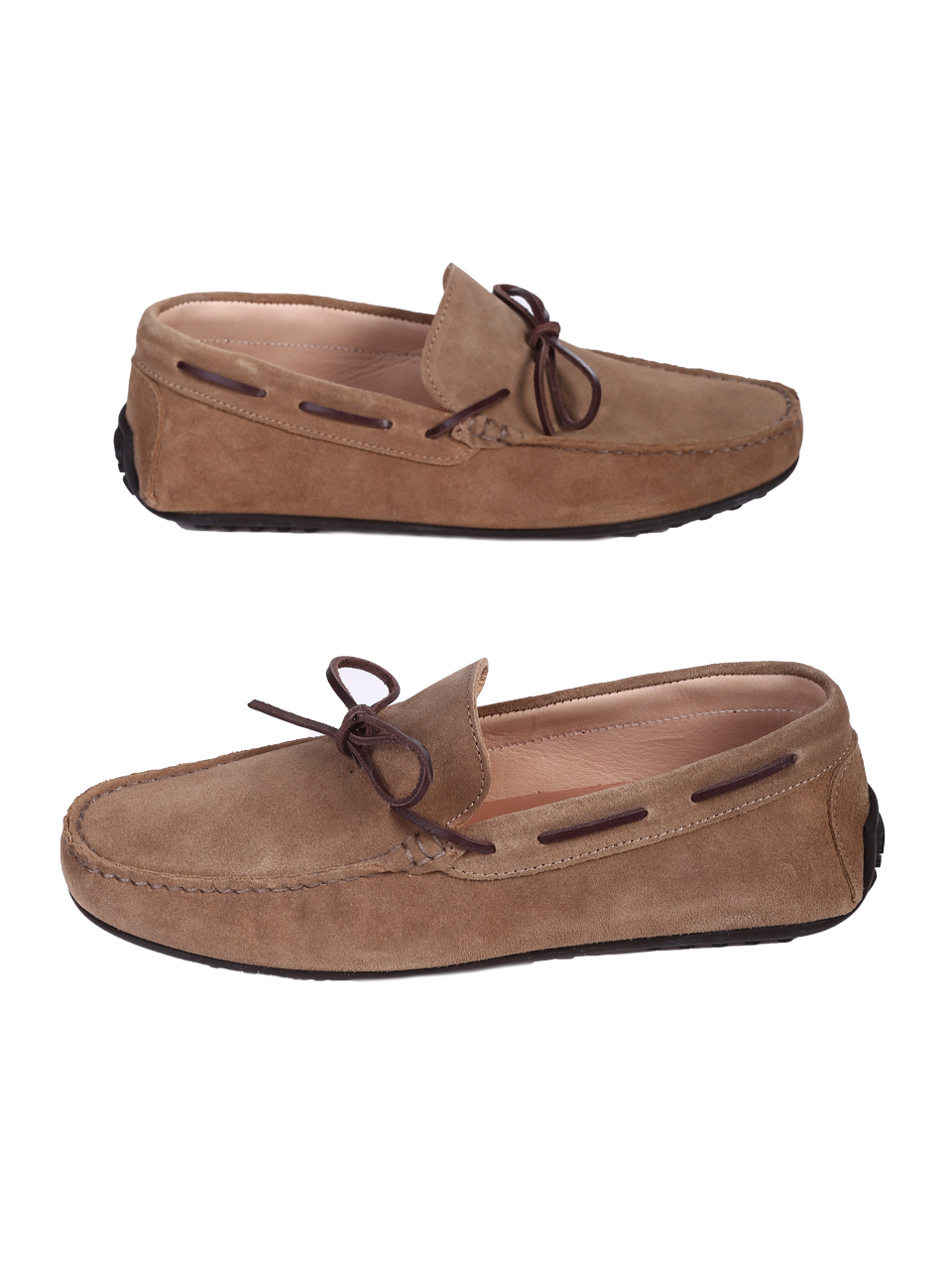 Ежедневни мъжки обувки от естествен велур в бежово 7AT-26301(25359) rome