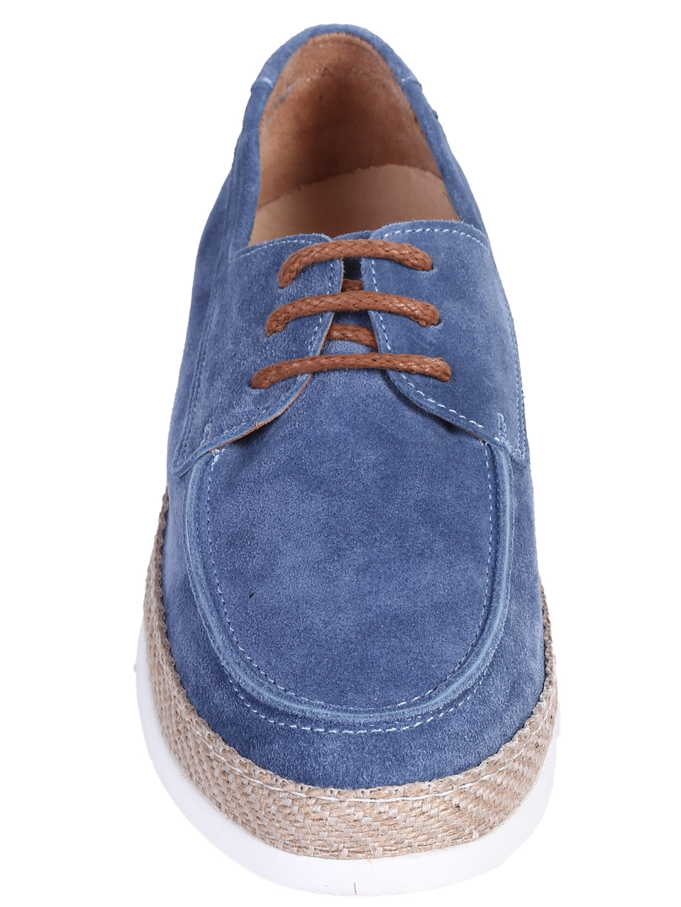 Ежедневни мъжки обувки от естествен велур в синьо 7AT-26302(25360) denim