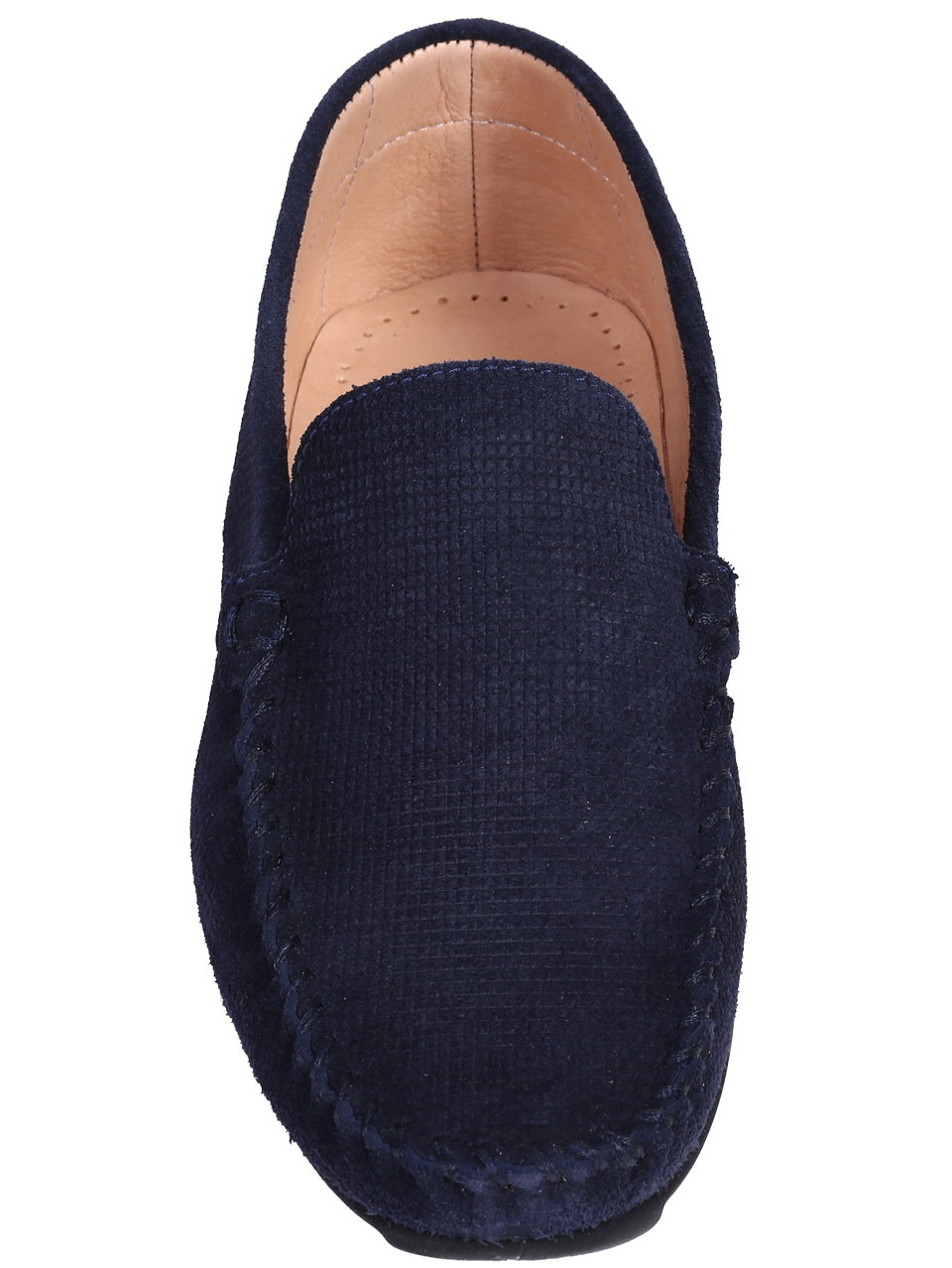 Ежедневни мъжки обувки от естествен набук в синьо 7AT-26305 navy