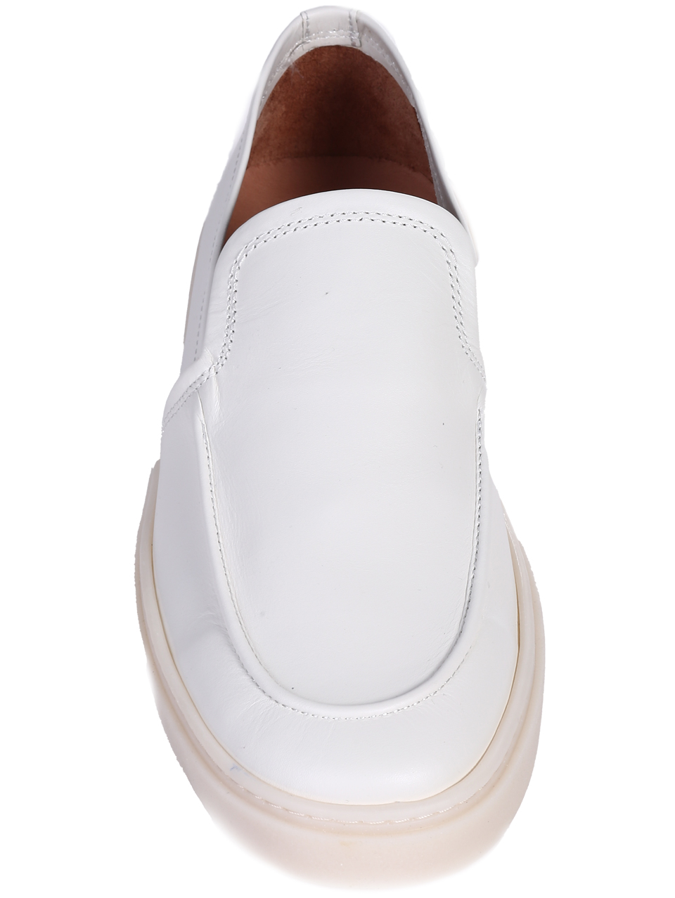 Ежедневни мъжки обувки от естествена кожа в бяло 7AT-26306 off white