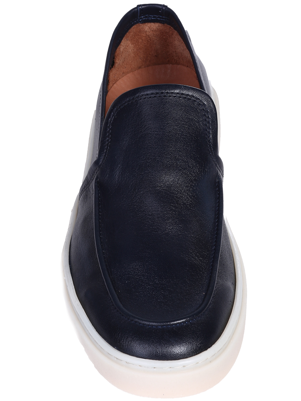 Ежедневни мъжки обувки от естествена кожа в синьо 7AT-26306 navy