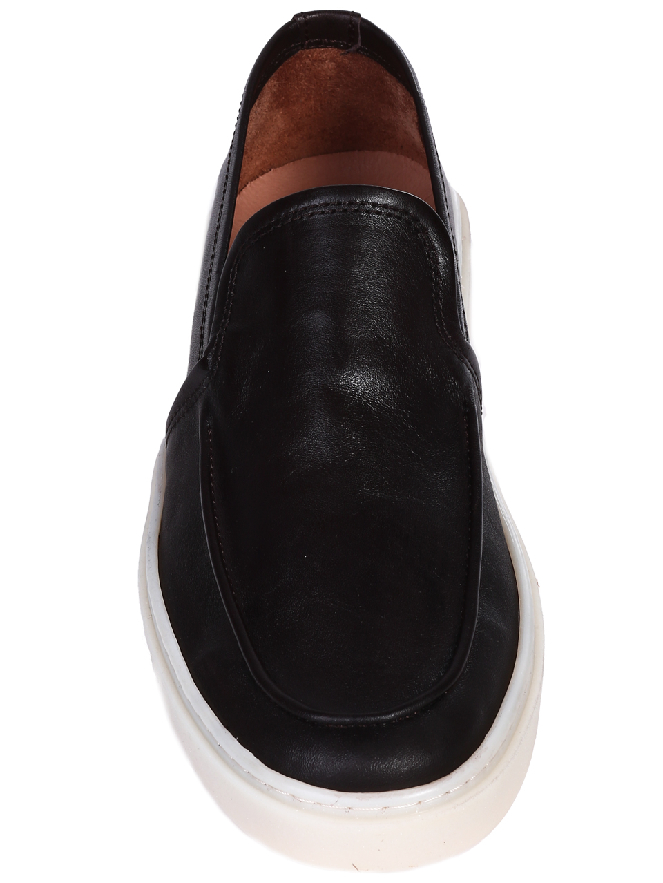 Ежедневни мъжки обувки от естествена кожа в кафяво 7AT-26306 brown