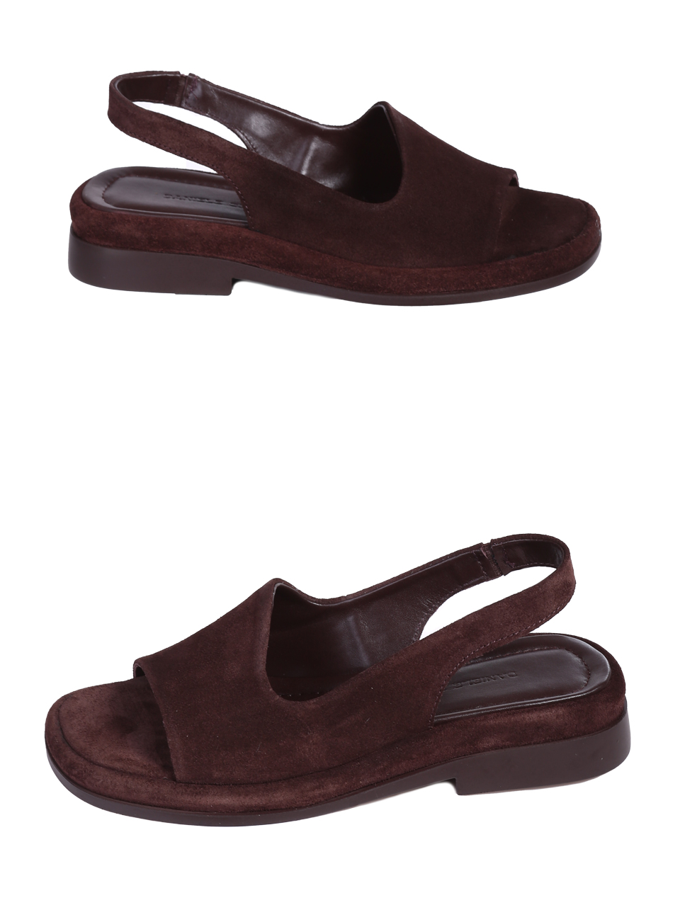 Ежедневни дамски сандали от естествен велур в кафяво 4AT-26231 brown