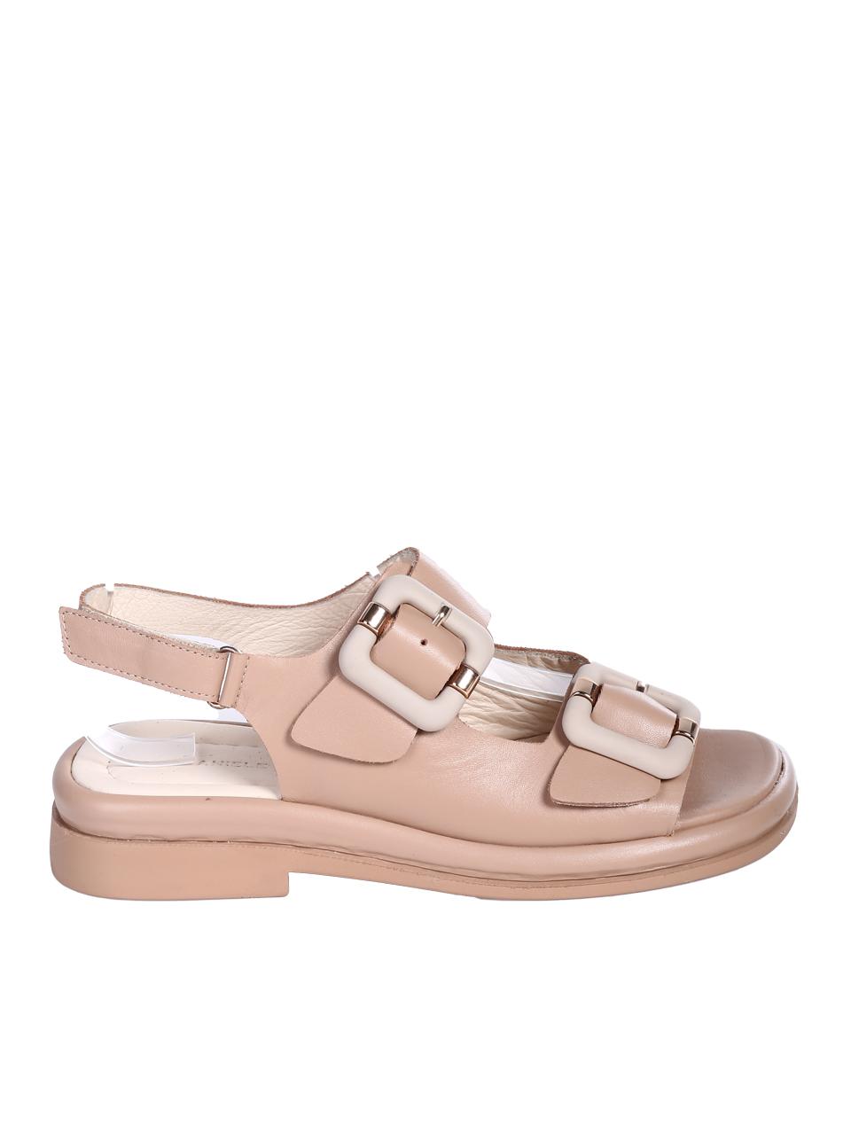 Ежедневни дамски от естествена кожа в бежово 4AT-26233 nude