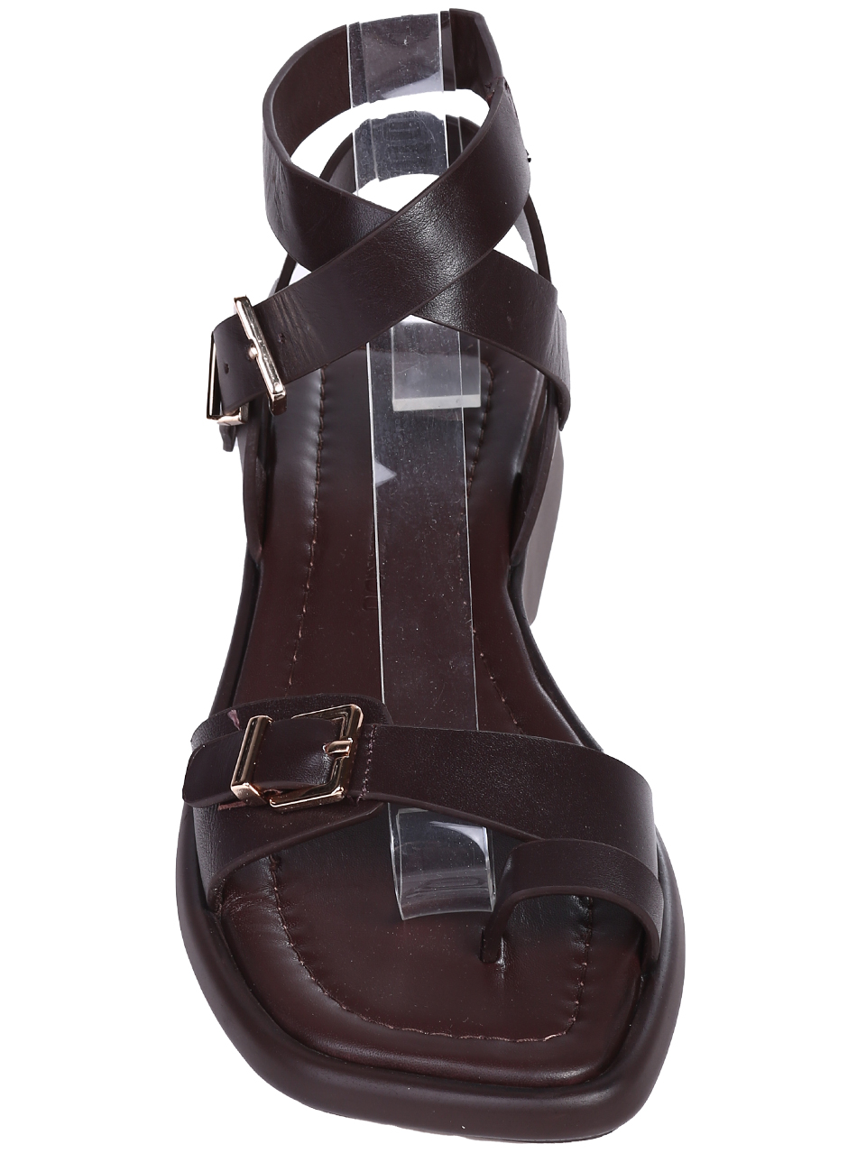 Ежедневни дамски сандали от естествена кожа в кафяво 4AT-26238 brown