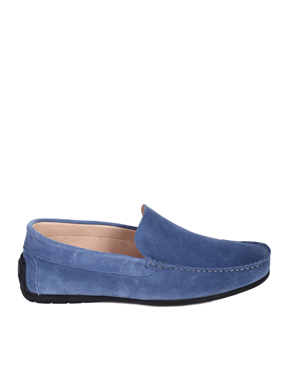 Ежедневни мъжки обувки от естествен велур в синьо 7AT-26299(25355) denim