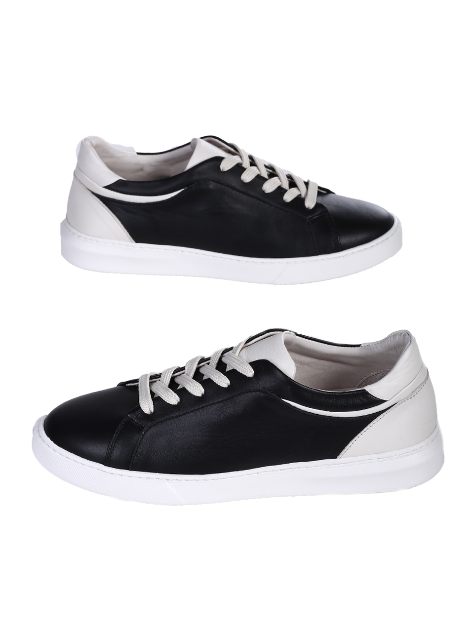 Ежедневни мъжки обувки от естествена кожа в черно 7AT-26304 black