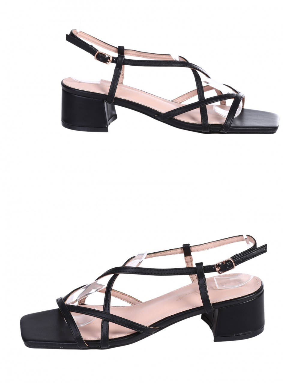 Ежедневни дамски сандали, на ток, в черно 4M-26048 black